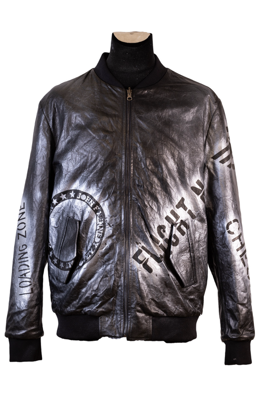 LEATHER BOMBER JACKET, SIZE: 54 (LARGE)